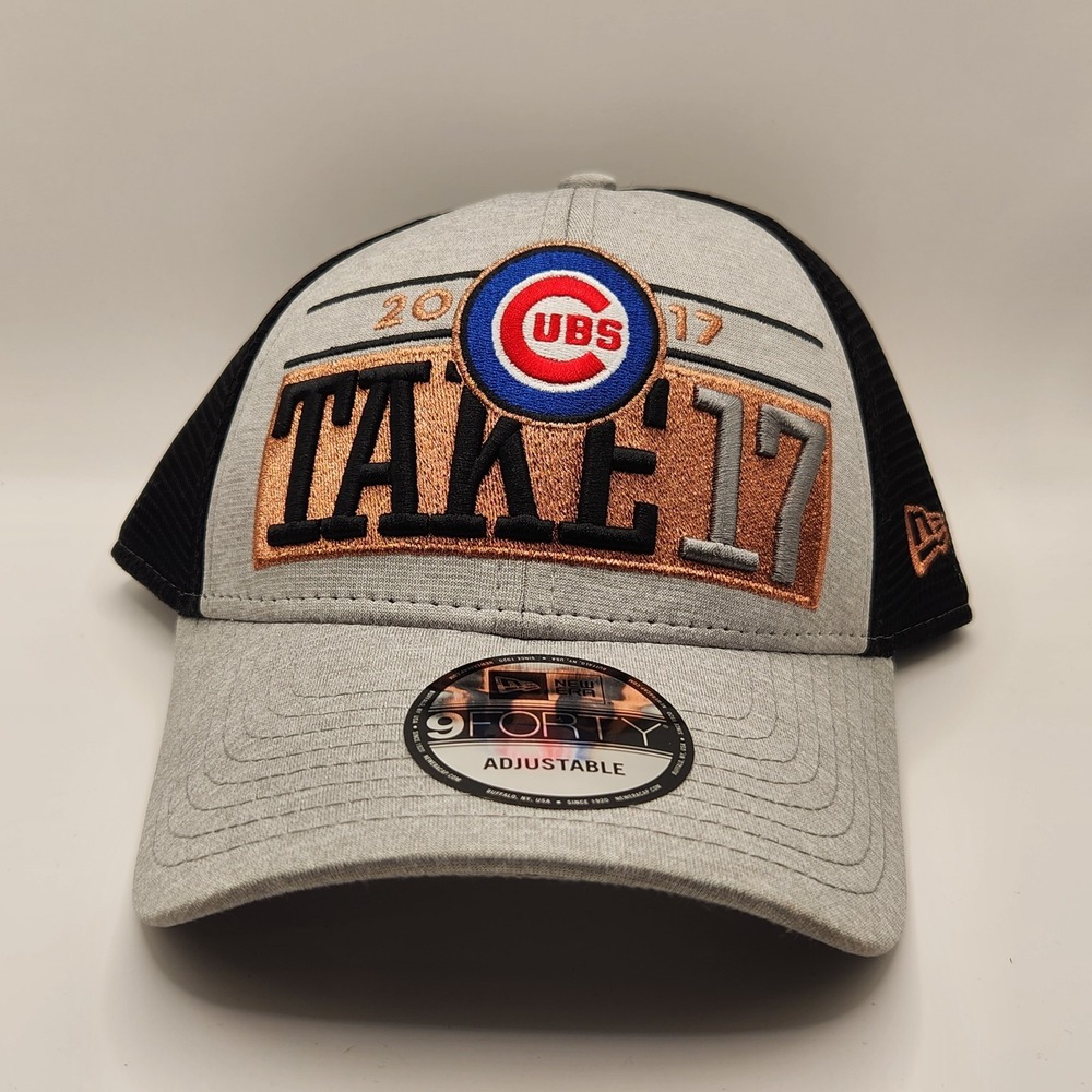 New Chicago Cubs New Era 9FORTY Postseason 2017 Adjustable Mesh Player Hat Cap